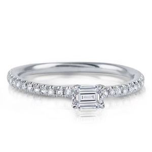 14k Over 925 Sterling Silver Real Moissanite Ring For Women Jewelry Size 7